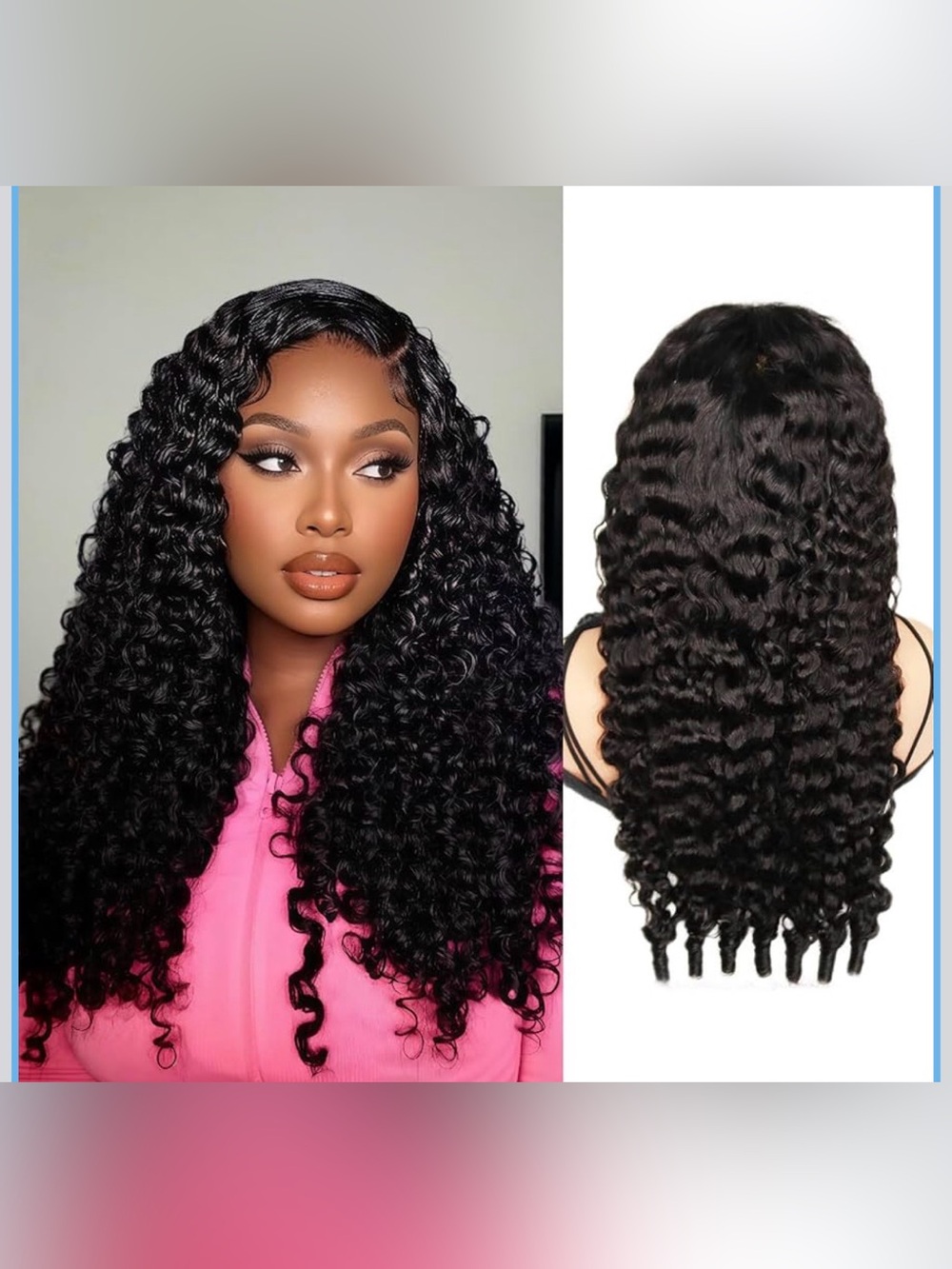 13x6 Lace Front Wigs Human Hair 220 Density Burmese Curly Natural Black 22 Inch